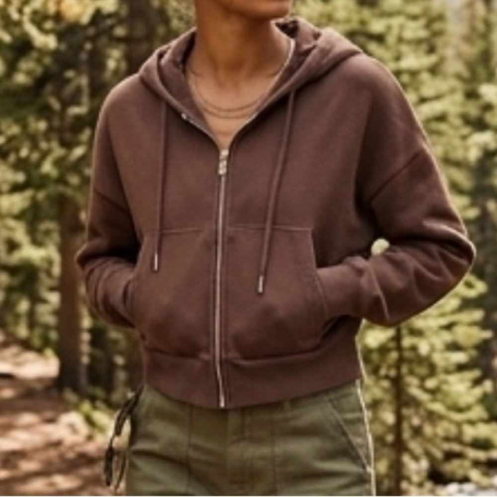 SOLD Garage Chocolate Brown Zip Hoodie